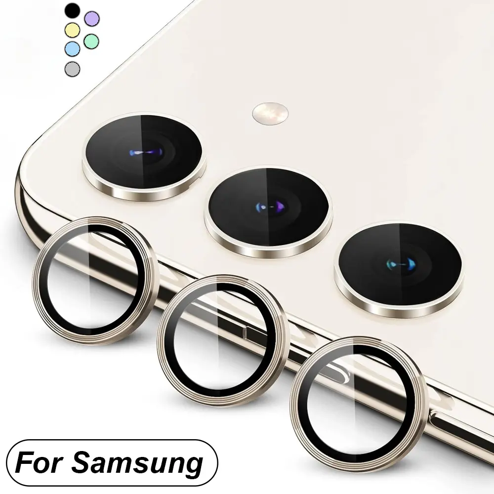Sumsung A55 A35 A25 A15 Case Matel Ring +Tempered Glass Camera Protector for Samsung Galaxy A55 A35 A25 5G 2024 NEW Lens Glass