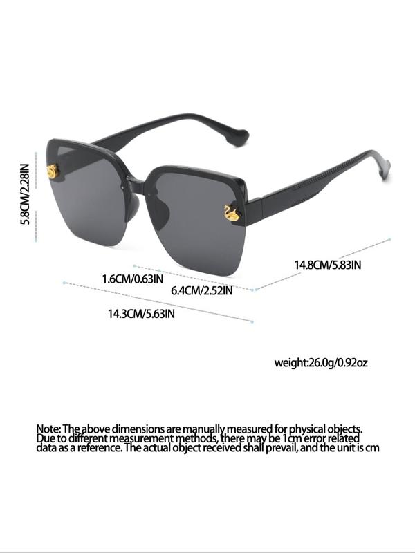 Unisex Vintage Frameless Square Sunglasses, Trendy Sunglasses for Everyday Use, Fashion Accessories for Outdoor Activities 5