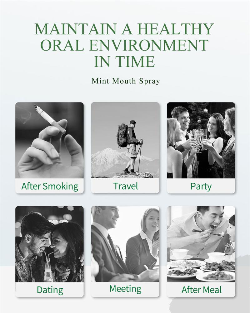 Product Introduction of MABREM Oral Spray Freshens Breath, Deodorizes And Leaves Fragrance Portable Breath Freshener To Prevent Bad Breath Peppermint Fresh Mouth Mist 25