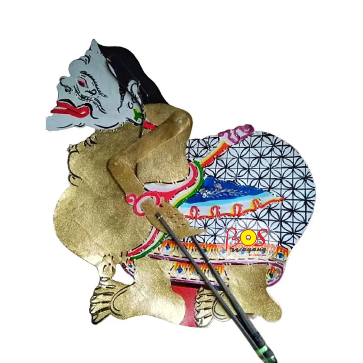 Wayang Murah SEMAR Emas Bahan Asli Kulit Grid C