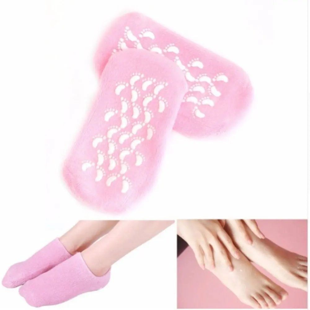 Stokin Kulit Kering dan Retak, 1 Pasang (2pcs), Bahan Silikon Lembut, Pelbagai Warna, Stokin Gel Pelembap, Penjagaan Kaki, Spa dan Pedikur, Tumit Keras