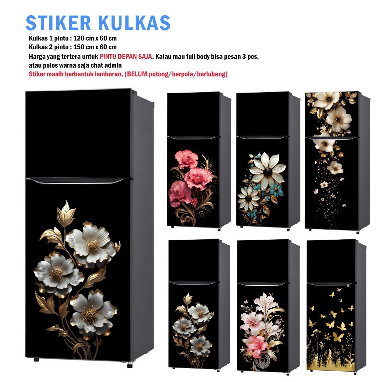 WWS Stiker Kulkas 1 Pintu dan Sticker Kulkas 2 pintu Elegant Black
