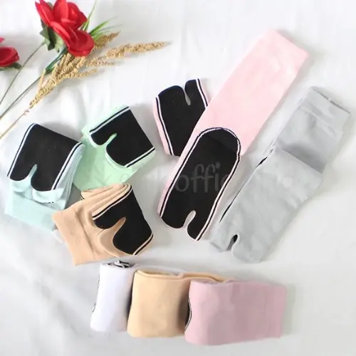KAOS KAKI JARI JEMPOL NILON WARNA TELAPAK HITAM MOTIF POLOS WANITA MUSLIMAH DEWASA 7
