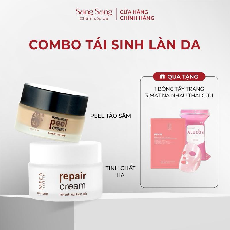 [ Combo Skincare ] Hỗ Trợ Peel Tảo Sâm Và Tinh Chất HA Tặng 1 Bông Tẩy Trang + 3 Mặt Nạ
