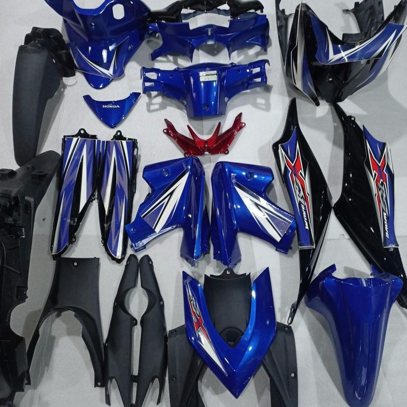 Bộ dàn áo Màu Xanh Tím - Đen gắn xe Wave RSX 110 đời 2010 đến 2012 chất liệu nhựa ABS