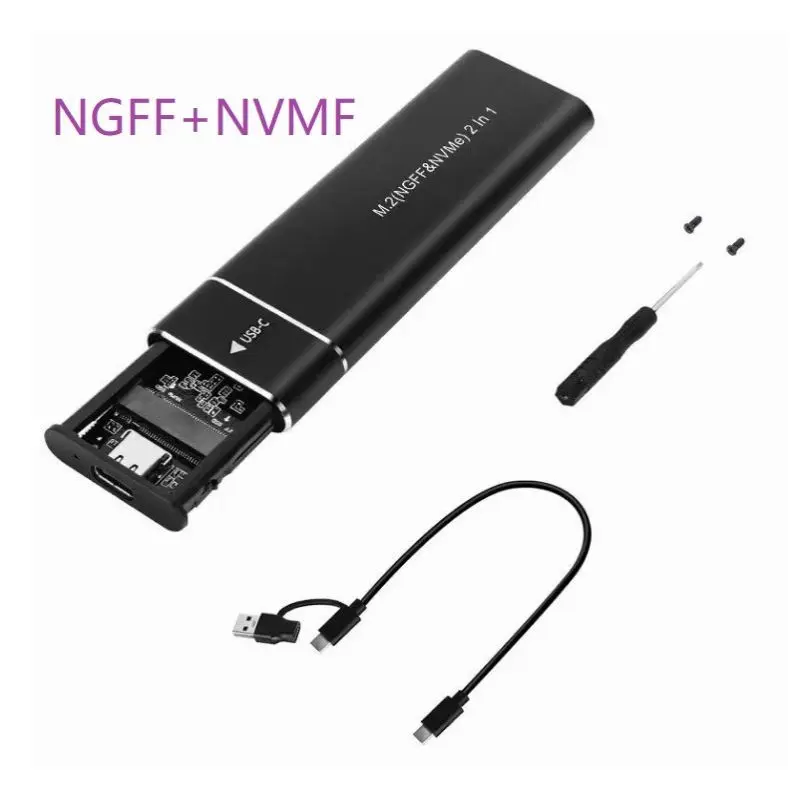 Vỏ SSD, M2, NVMe, USB3.1, Hộp lưu trữ bên ngoài, Hộp SSD PCIe 10Gbps, cho HDD