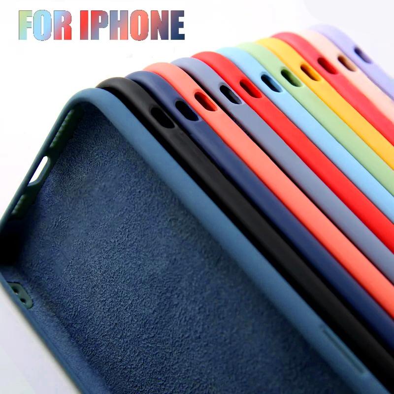 Ốp điện thoại silicone lỏng cho IPhone 18, 17, 16, 15, 14, 11, 12, 13 Pro Max, XR, XS, 7, 8 Plus, SE – phụ kiện vỏ lưng cao cấp chống sốc
