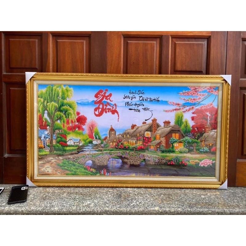 Tranh Đính Đá Gia Đình Chưa Đính Lv348(90*50),Vs042(110*61)