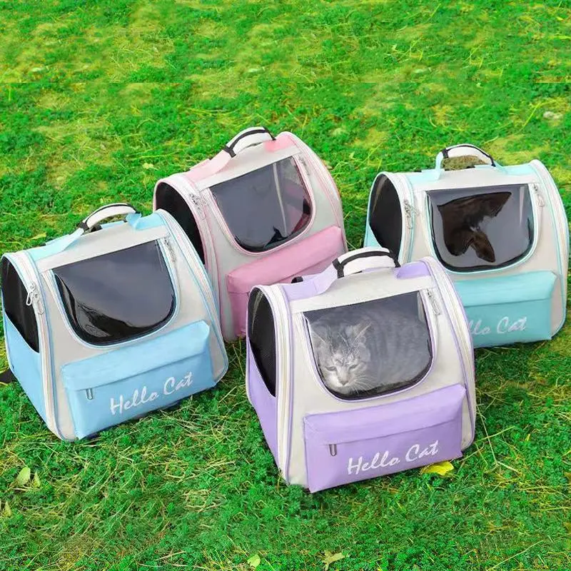 Foldable Pet Backpack, Lightweight & Portable Pet Carrier Bag, Waterproof & Breathable Pet Travel Bag for Small Cats & Dogs