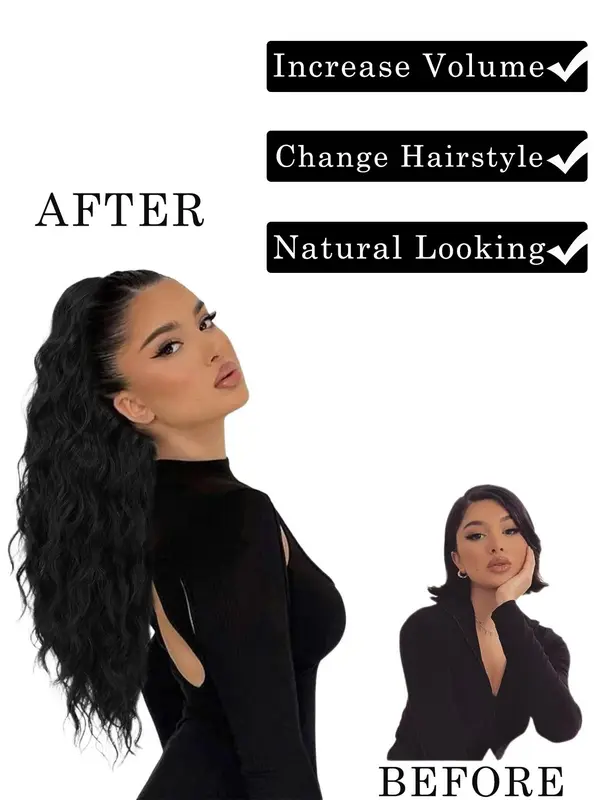 30 Inch Long Curly Ponytail Extension, Synthetic Hair Extensions for Women, Gorgeous Fluffy Hair Piece, Synthetic Hairpiece for Daily & Party Use, Hairextensions 5