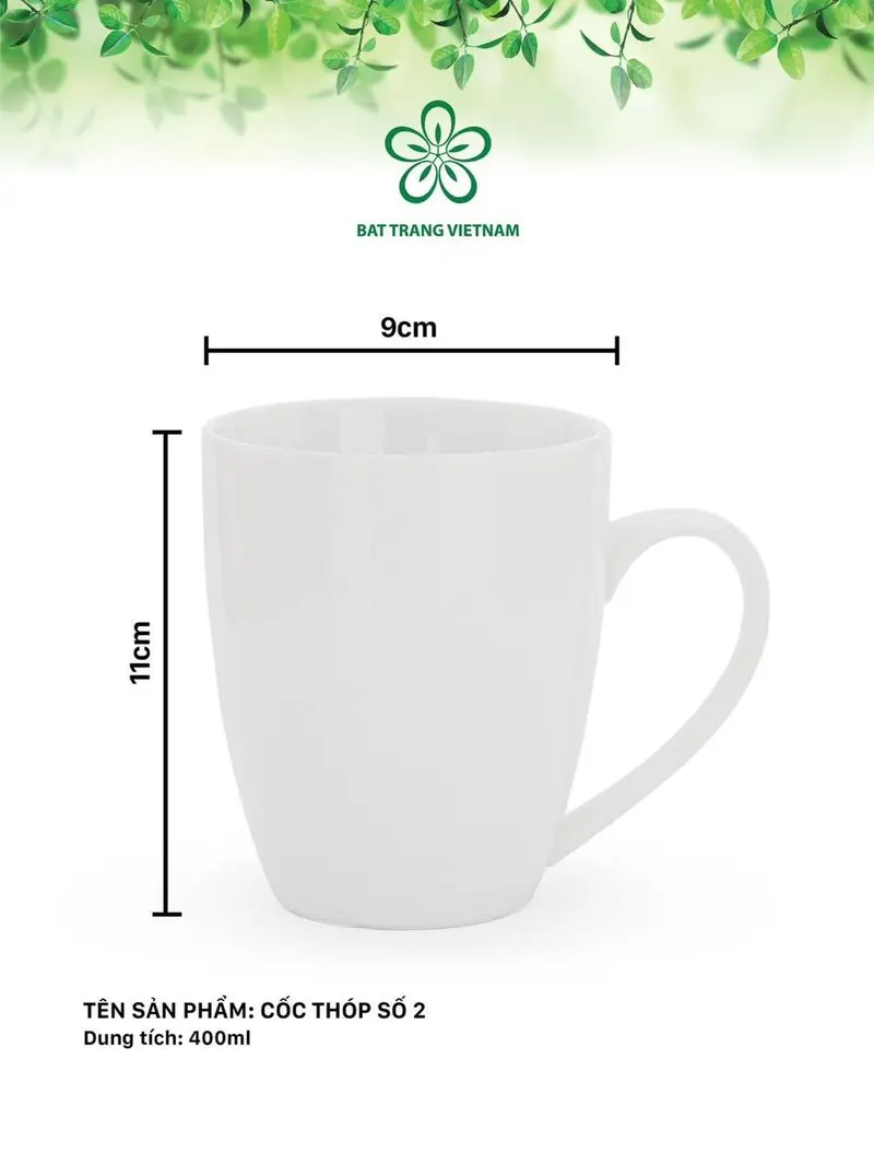 Product Introduction of Cốc gắn thìa men trắng 400ml - Gốm Bát Tràng ( Tặng thìa cafe ) 4
