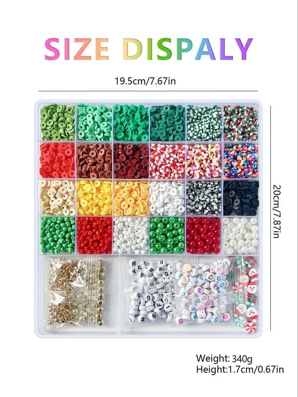 Random 18 Colors Clay Bead Kit, 1 Set DIY Jewelry Making Kit, Including Letter Beads & Spacer Beads for Girls, DIY Jewelry Crafts Gifts 5