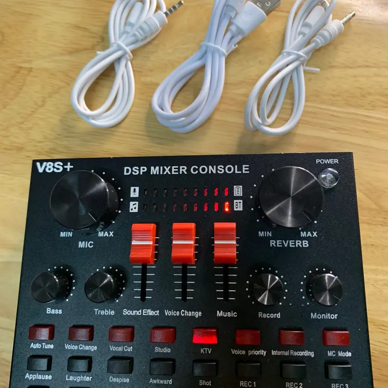 Bộ Hát Thu Âm Sound-Card V8S + Micro BM900 Live Stream Oneline Tại Nhà - Bộ hát karaoke livestream giá rẻ 2
