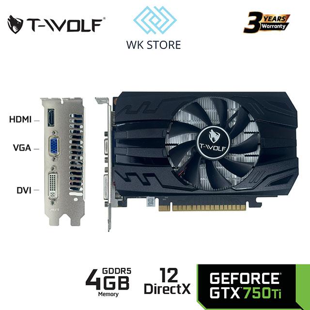 VGA T-WOLF GTX 750 Ti 4G GDDR5 | HDMI, DP, VGA | Mới | Bảo Hành 36 Tháng