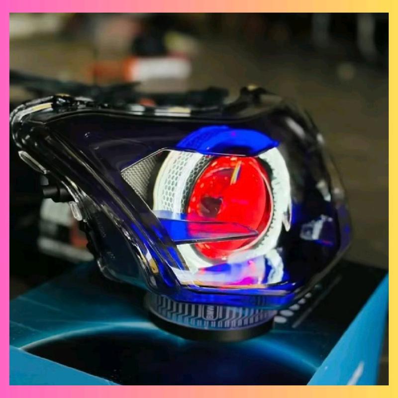 Chóa 2 tầng Suruma độ sẵn bi cầu 3.0 F11, E11+,M10 Light Smart V4s Lắp Cho Wave alpha 50, 100, 110 CC Đèn Pha