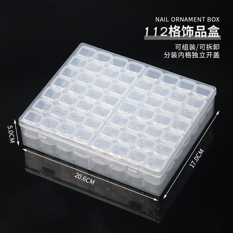 Nail jewelry storage box Large capacity drill box Detachable transparent jewelry box Nail drill tool nail plate box 8