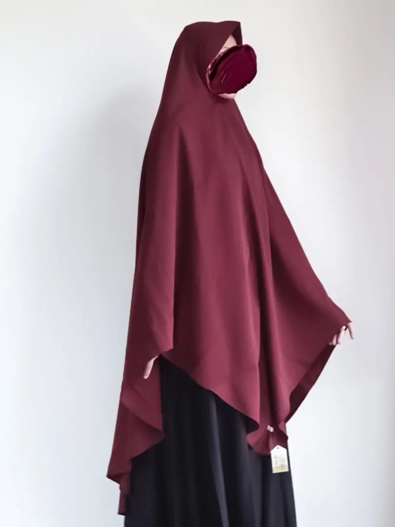 yuraz pad anthem khimar cutting v kerudung bergo wolfis premium mahzhuuzh khimar Panjang Syari Muslim Jilbab Instan Hitam