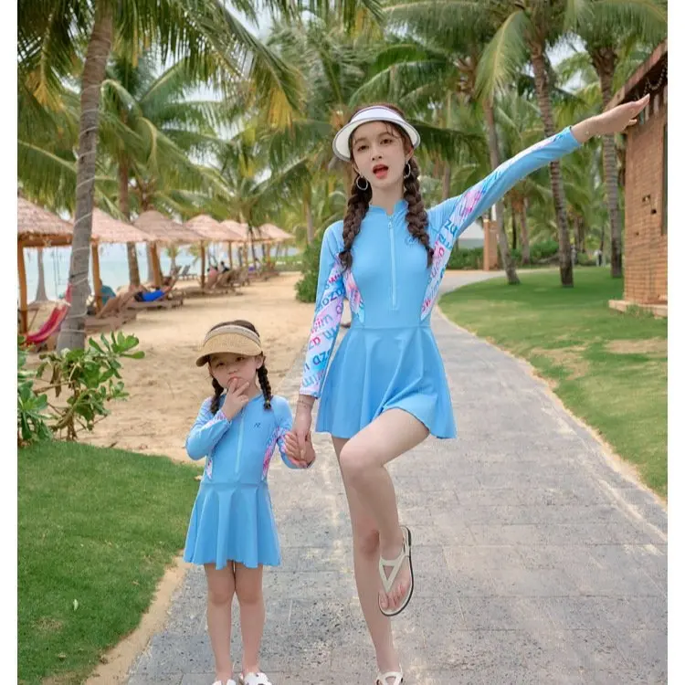 Bikini nữ kín đáo, Bộ bơi mẹ và bé cao cấp chống nắng HB2410 16-55kg 6