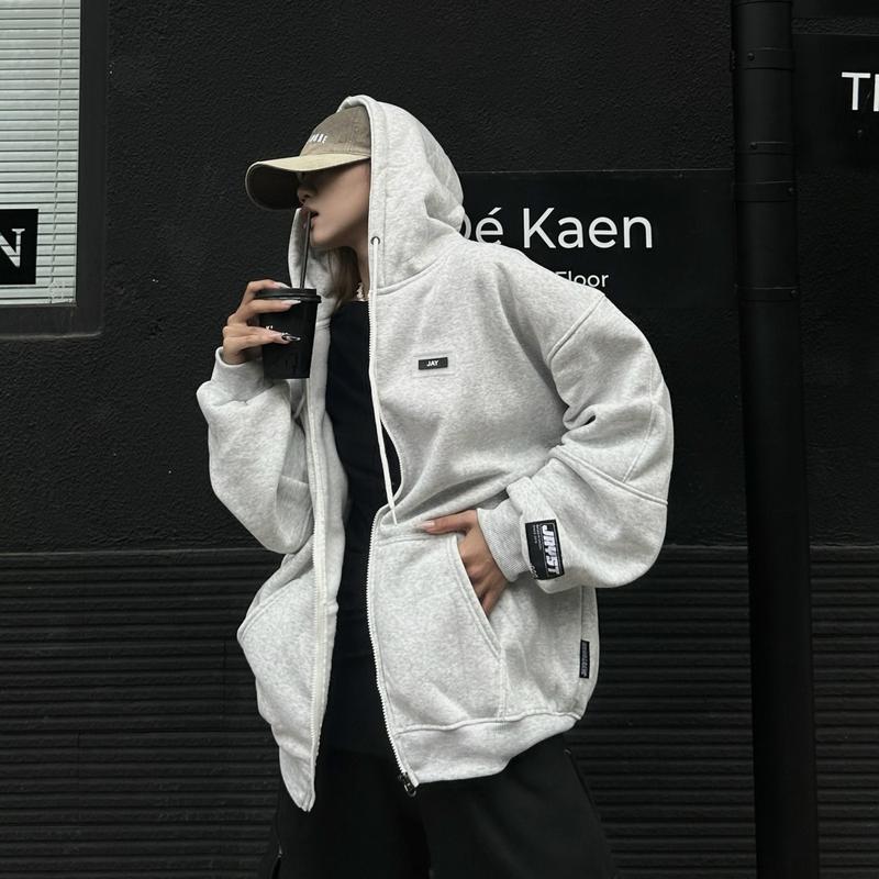 Áo Khoác Nỉ Hoodie Zip JAY.V2 Form rộng nón to Nhiều Màu Unisex Nam Nữ - Áo Hoodie dây kéo Jaystoree Women Top Đen Kem