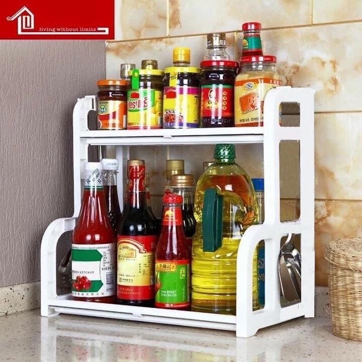 Kệ gia vị chữ H để đồ nhà bếp 2 tầng