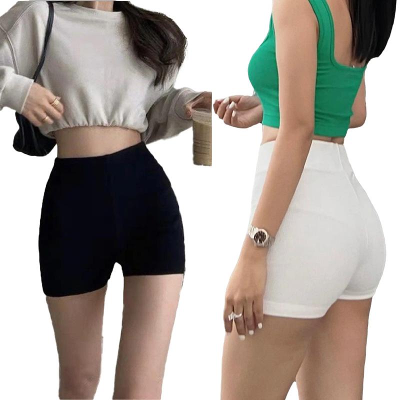 Quần legging đùi ngắn nữ biker short ôm bó vải thun cotton co giãn Geleva LEG426