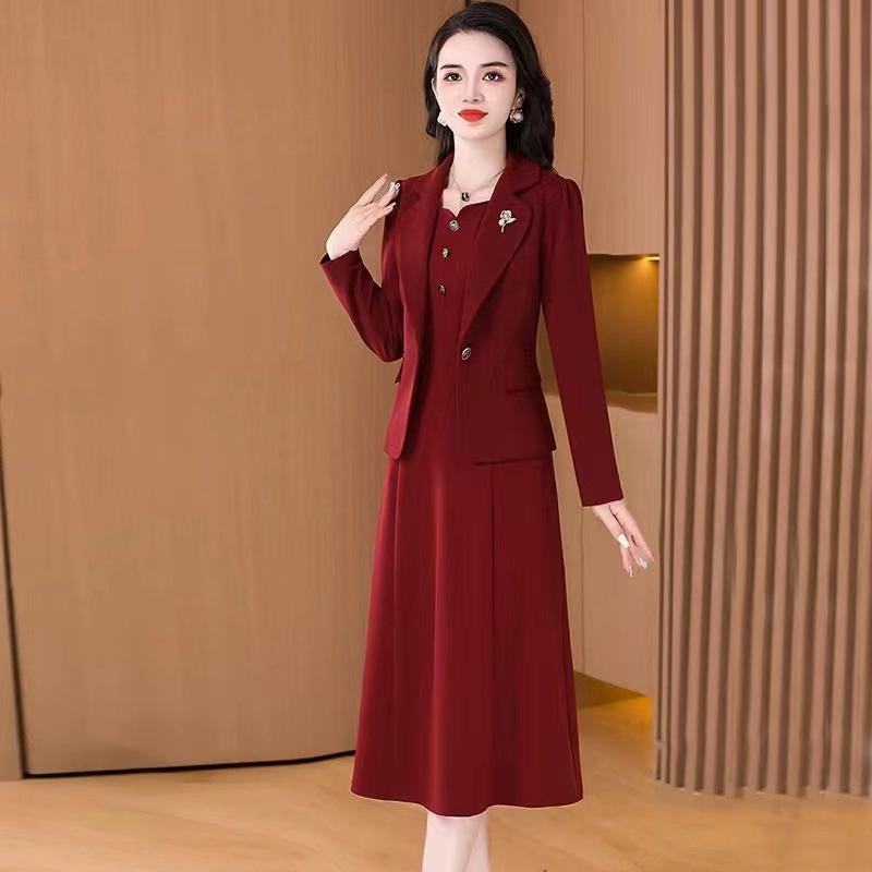 Váy Phù Hợp Với, Thích Hợp Cho Mùa Thu Và Mùa Đông, Thanh Lịch Và Bó Sát, Thích Hợp Cho Tiệc Cưới Và Bữa Tiệc, Áo Khoác Phù Hợp Với Bánh Mì Nướng, Bộ Đồ Hai Mảnh Nữ 0