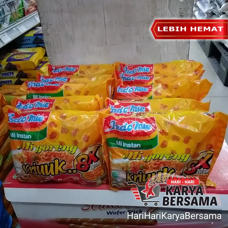INDOMIE MI INSTAN GORENG KRIUUK PEDAS PACK 10 BUNGKUS X 90GR 1