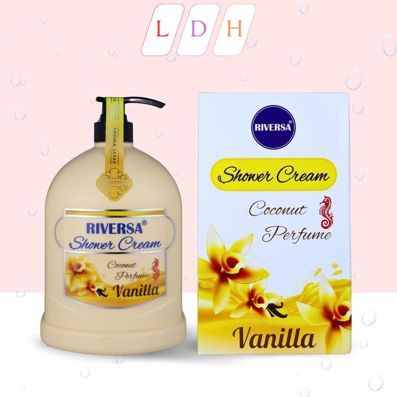 Sữa Tắm hương nước hoa Trắng Da Riversa vanilla 1200ml Dưỡng Body Nữ Sen Dưỡng Da Body Hoa Sen