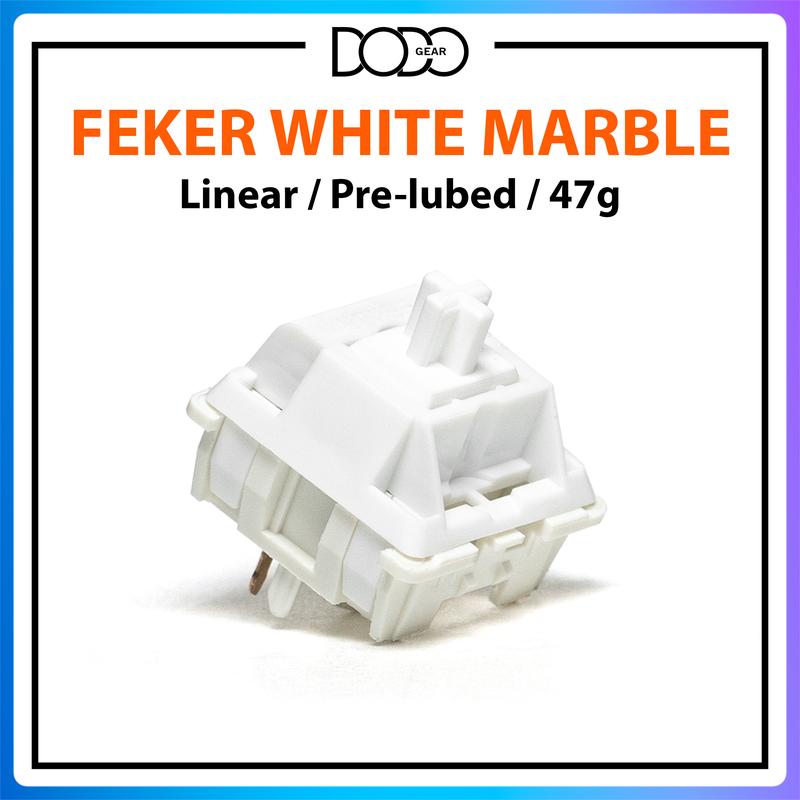 Switch Feker White Marble 5 PIN Linear 47g âm thocky công tắc bàn phím Feker White Marble DoDo Gear