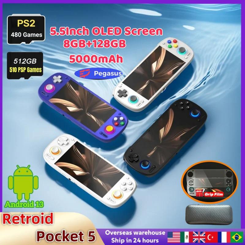Retroid Pocket 5 RP5 Retro Handheld Game Machine 5.5 Inch OLED Touch ...
