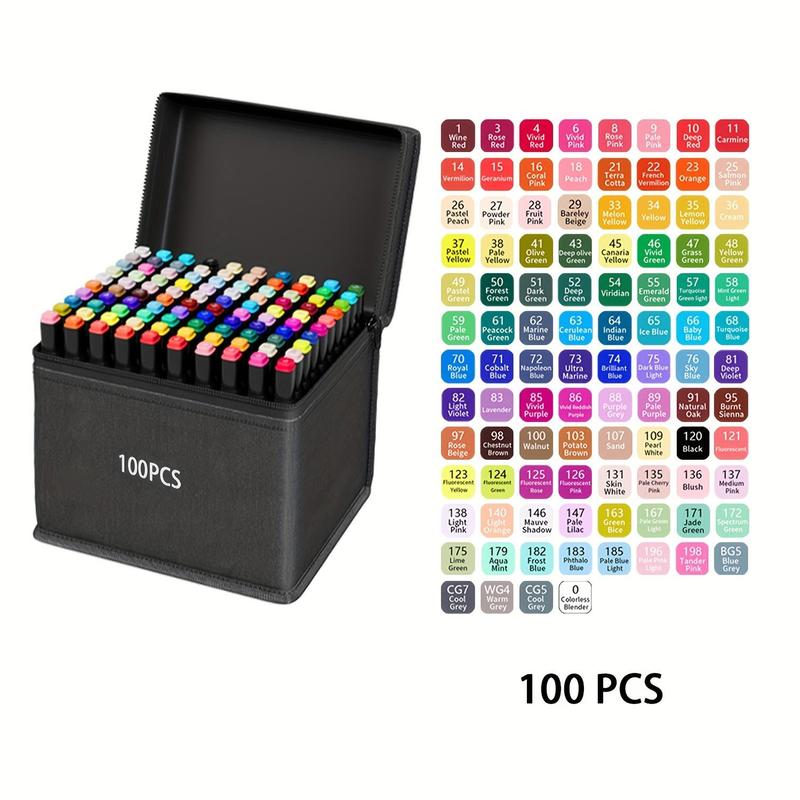 Product Introduction of Permanent Marker Pen Set, 1 Set Art Marker Pen with Storage Bag, Versatile Art Pens for Illustration, Anime & Office Use 3