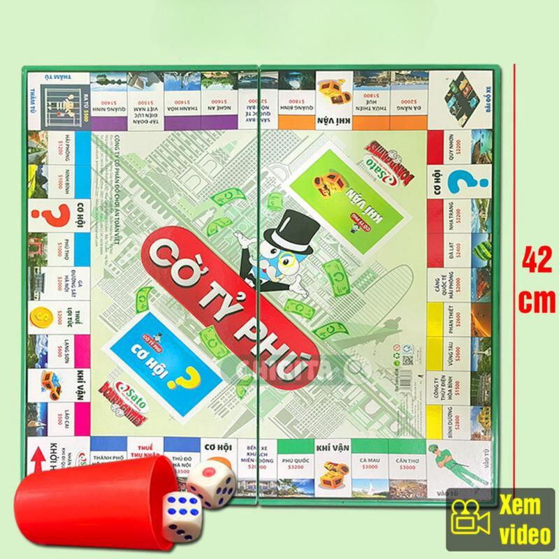 Cờ Tỷ Phú Việt Nam Cao Cấp ĐỦ LOẠI Sato, Liên Hiệp Thành, Trung Lê NHỰA và Giấy LOẠI LỚN CỠ VỪA - Bộ Cờ Tỉ Phú Boardgame Đồ Chơi Trẻ Em Trí Tuệ Xúc Xắc