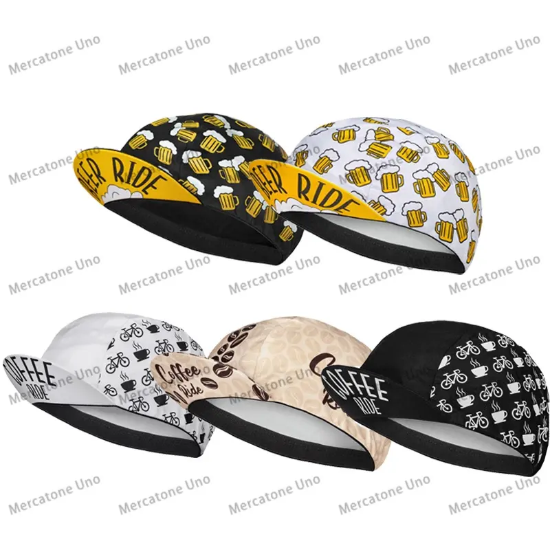 Beer & Coffee Ride Cycling Cap Men and Women Bike Hats Full Sublimation 3D Breathable Caps
