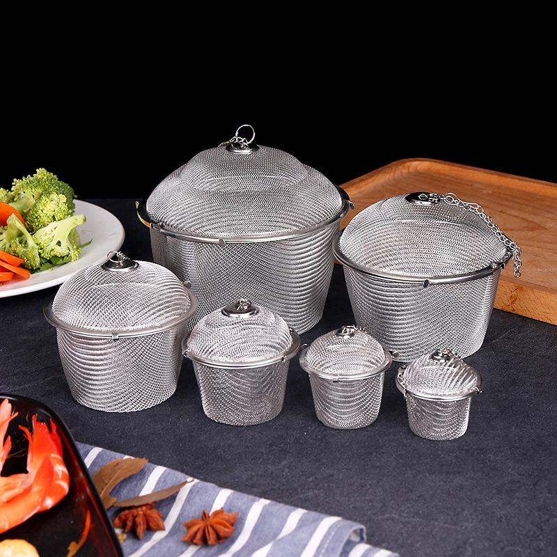 [COD]Vận Chuyển Trong Vòng 24 Giờ 304 Lưới Thép Không Gỉ Trà Rò Rỉ Gia Vị Lẩu Nồi Súp Túi Nấu Thịt Hầm Gia Vị Hộp Gia Vị Hộp Gia Vị Kho Báu 1
