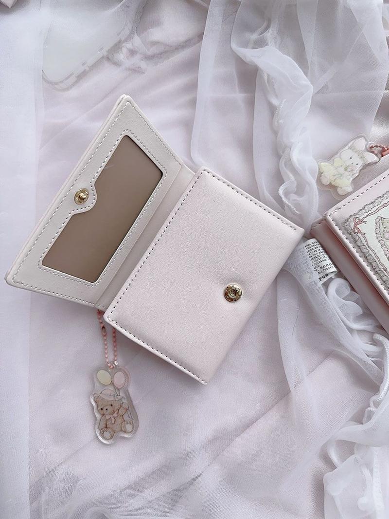 Product Introduction of [Store Hot Sale] Girly Dream Spring Picnic Series Rabbits and Bears Wallet Cute Original Design Anti-Degaussing Multiple Card Slots Magnetic Snap 30% off 6