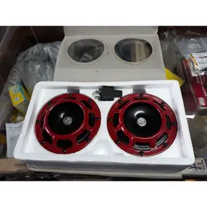 Klakson Super Tone/ Electric Super Power Horn Set Merah Mobil/ Truck/ Kendaraan 12V (Gratis RELAY)