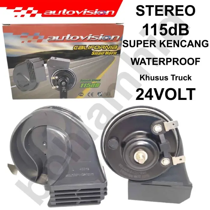 Klakson TRUK 24V Keong Stereo Autovision 118dB + Relay (Truck) 0