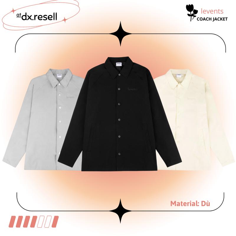  Áo Khoác LEVENTS COACH  Grey,Cream   Chất liệu vải dù 