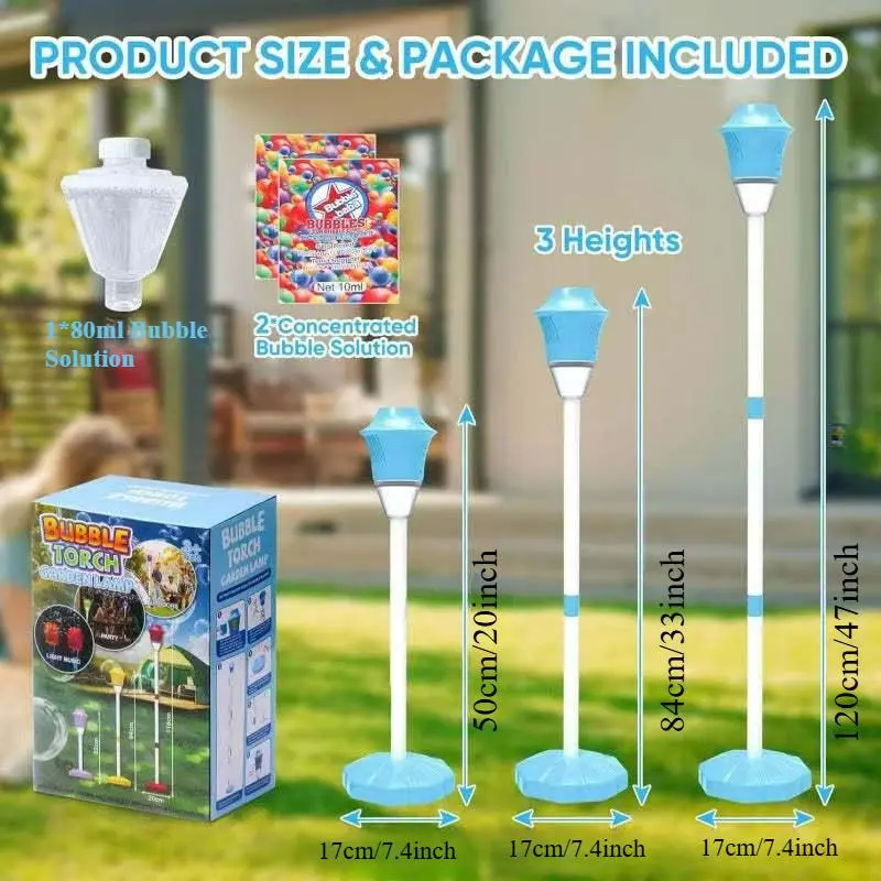 Bubble Machine Toy, 1 Box Automatic Bubble Blower with 80ML Bubble Liquid & Accessories, Adjustable Height Bubble Maker for Wedding & Party 2