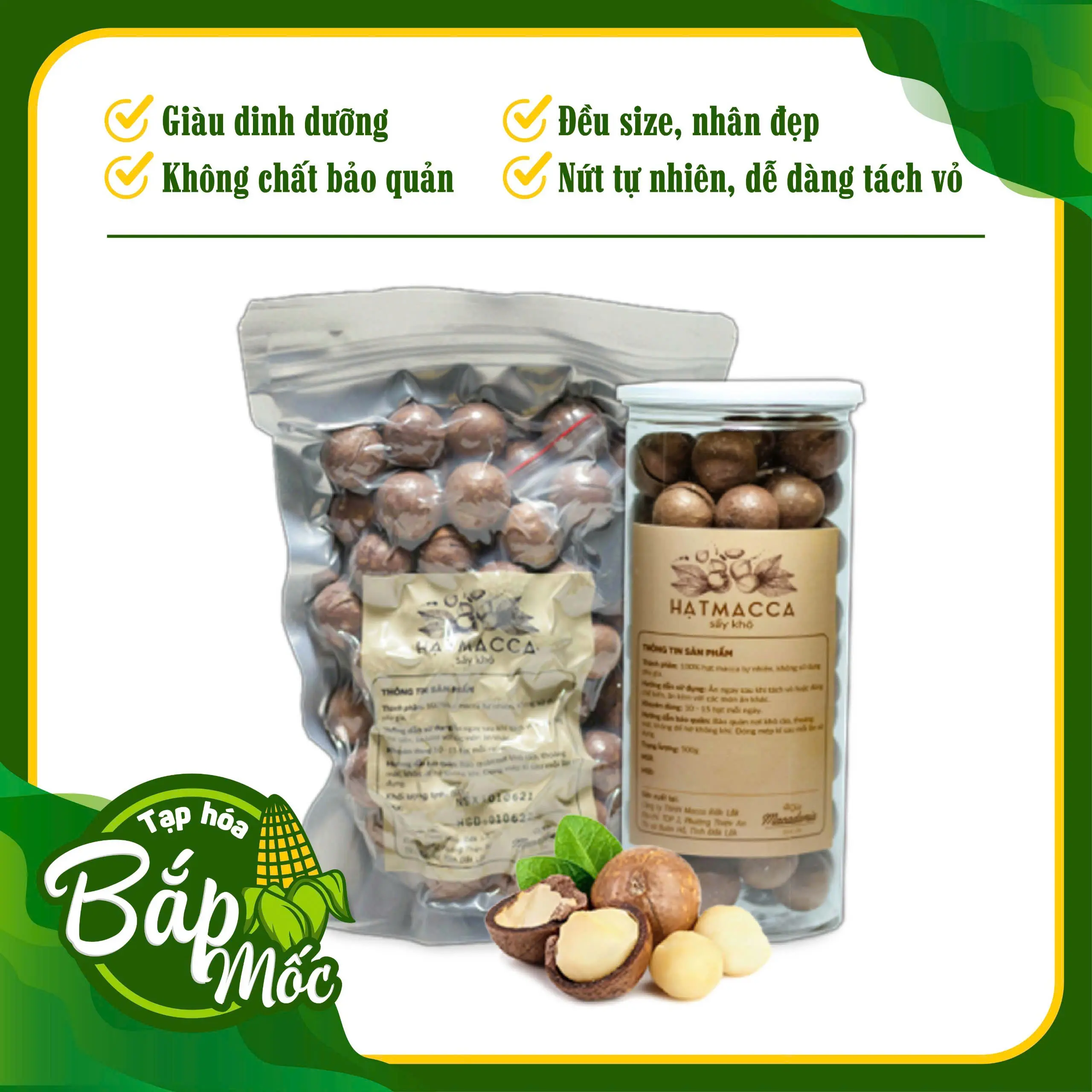 COMBO HẠT MACCA SẤY TÁCH NỨT ĐẶC SẢN TÂY NGUYÊN