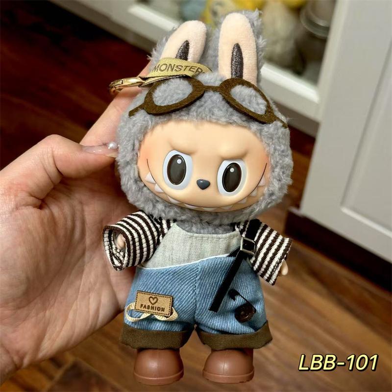 Product Introduction of Labubu Doll Clothes Vinyl Labubu 17cm Plush Toy Cute Dress-Up Casual Outfit Skirt Plush Toy Clothes 18