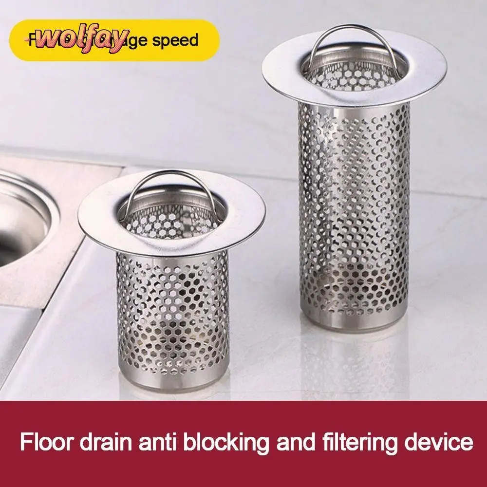 Floor Drain Filter Mesh, Anti-Pest Anti-Clogging Sink Strainer, Multifunctional With Handle Stainless Steel Waste Drainer Sealing Cover Kitchen Bathroom Toilet Tool