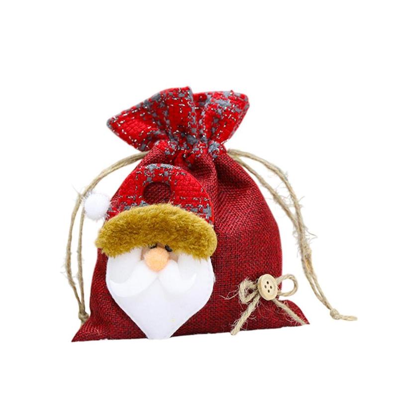 Christmas Drawstring Gift Bag Treat Pouch Sack for Goody Party Favor Winter 5