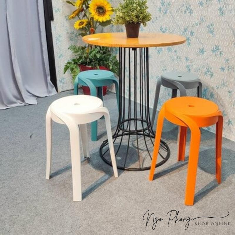 Ghế nhựa xoắn, ghế đẩu nhựa Decor, Nhựa đúc nguyên khối xếp chồng gọn gàng. Sang trọng, trang nhã, 4 màu cực đẹp Vững chắc 1