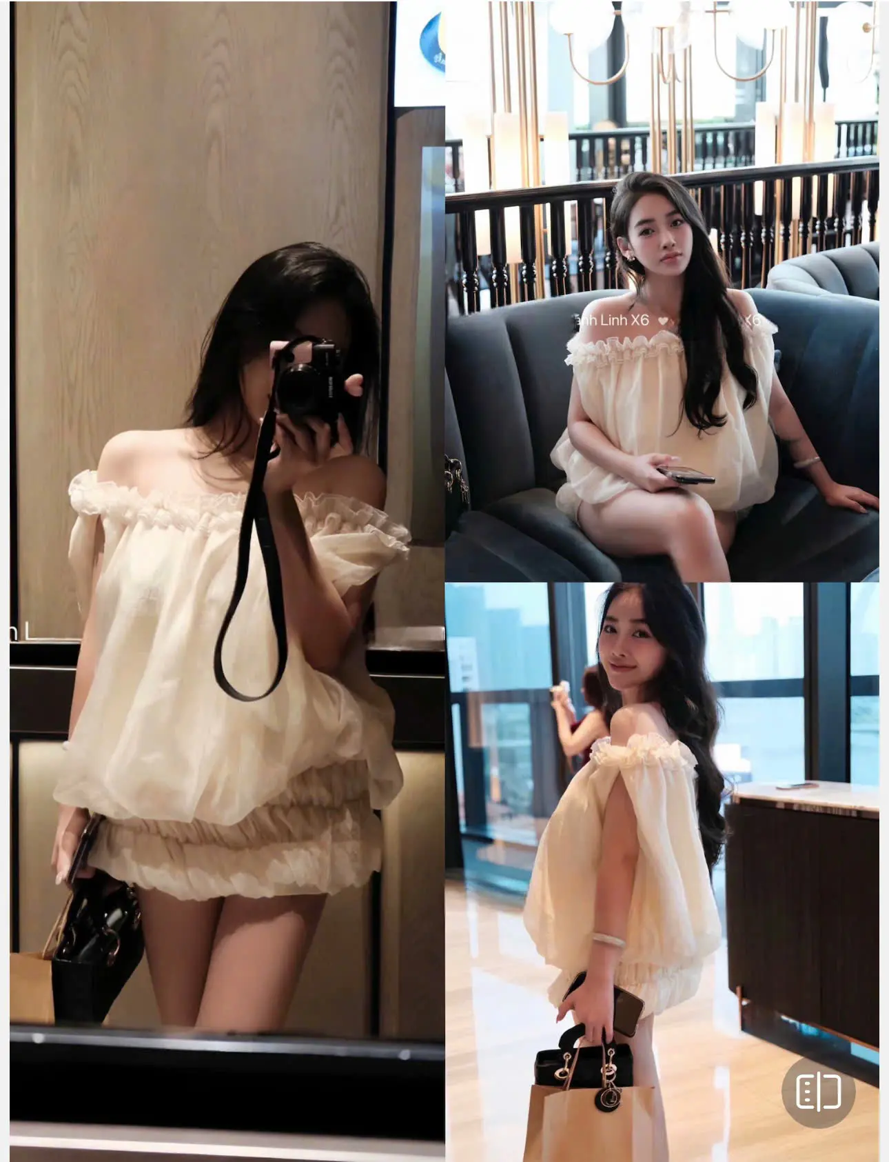 Váy tơ bèo bồng tiểu thư dành cho nữ - Bông Xinhne