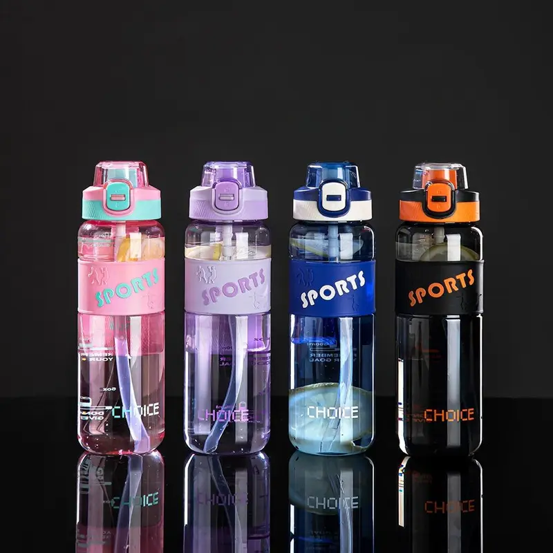 800ML/27oz Square Gradient Water Bottle, 1 Count Leak-proof Seal Water Bottle, Portable Drinking Cup for Outdoor Sports 0