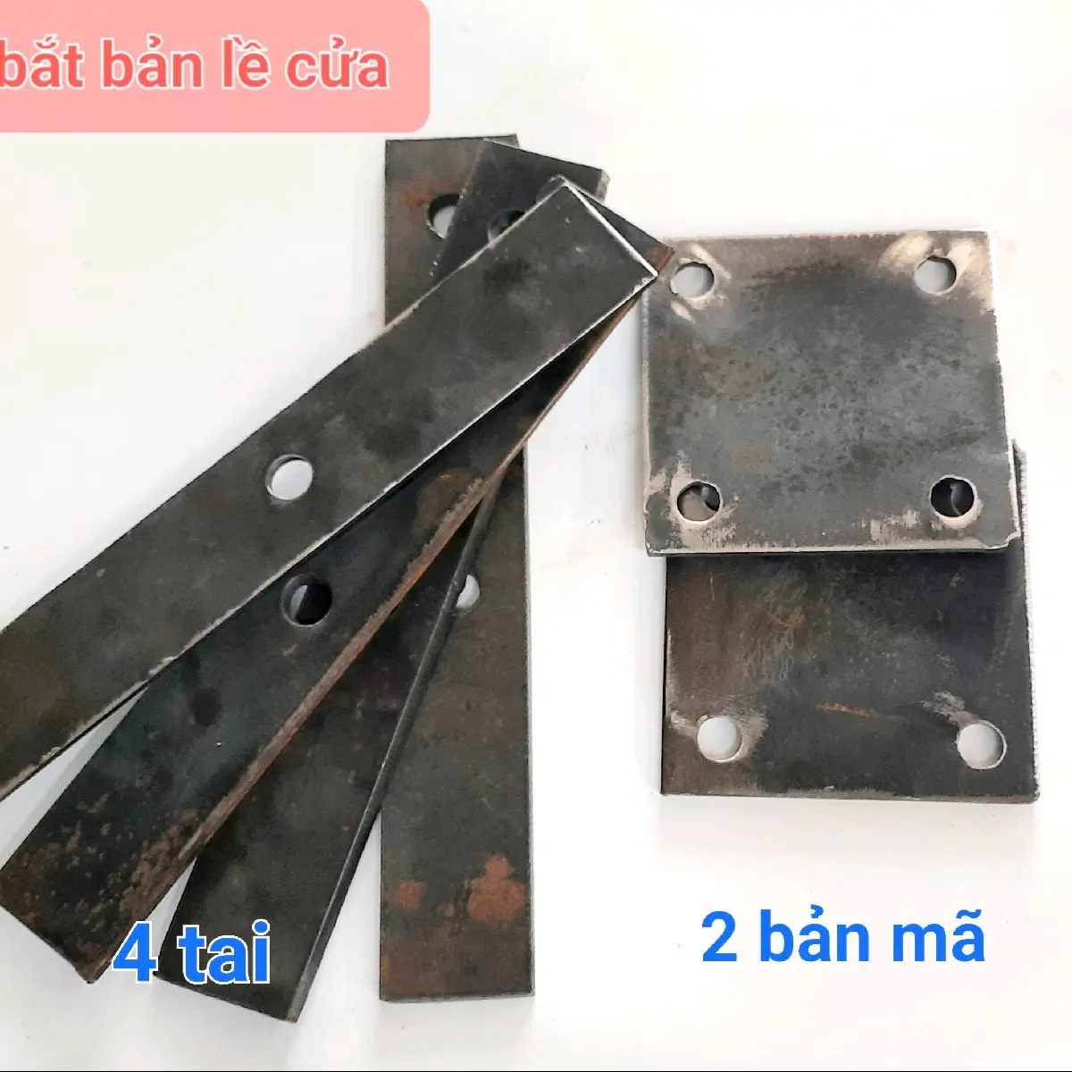 Bộ bản mã, tai lắp bản lề cửa cổng dày 5mm (trọn bộ)