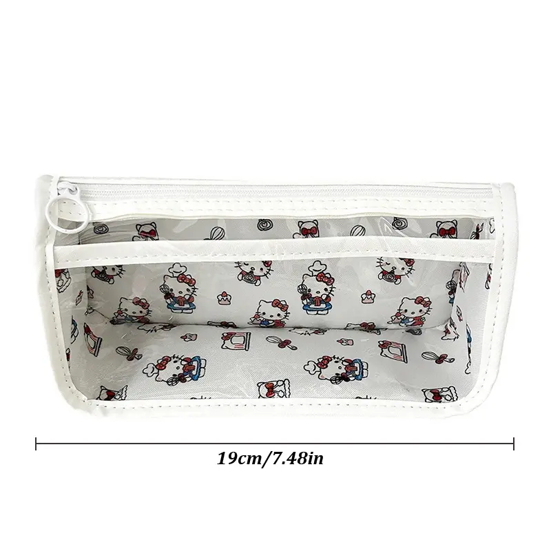 Hộp Đựng Bút Chì Hello Kitty, Kawaii Và Trong Suốt, Sanrio Pochacco, Túi Đựng Bút, Dung Tích Lớn, Túi Đựng Mỹ Phẩm Chuột Lang Nước, Túi Sắp Xếp Văn Phòng Phẩm 5
