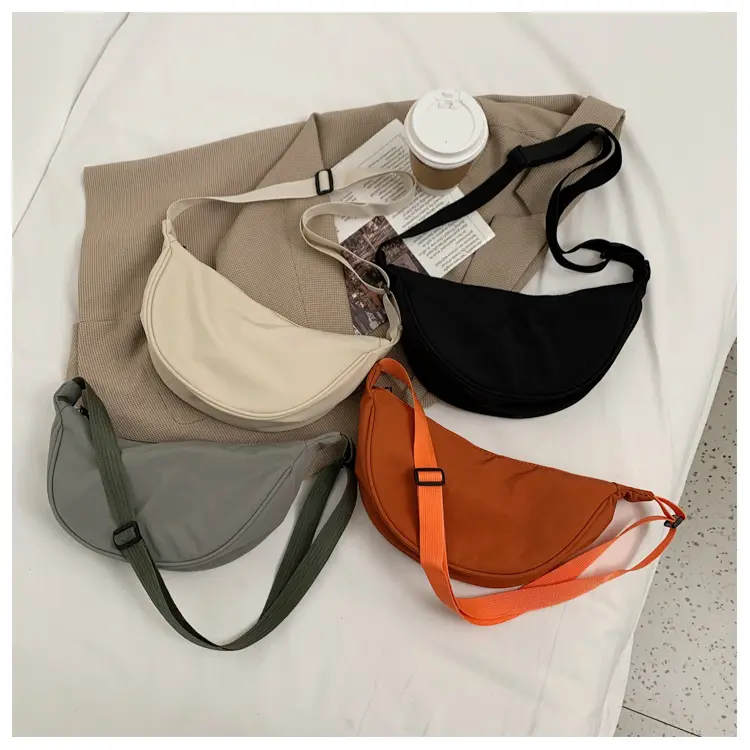 Fashion Korean Ins Canvas Bag Female Student Shoulder Bag Casual Underarm Bag Beg Perempuan viral Bags Crossbody Nylon Wanita Selempang