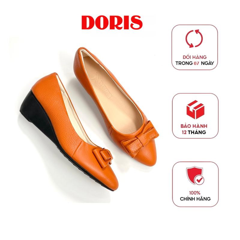 Giày búp bê nữ đế xuồng 5cm DR501 da thật mũi nhọn gắn nơ- CÓ BẢO HÀNH-CÓ SIZE 40 Shoes Nhung